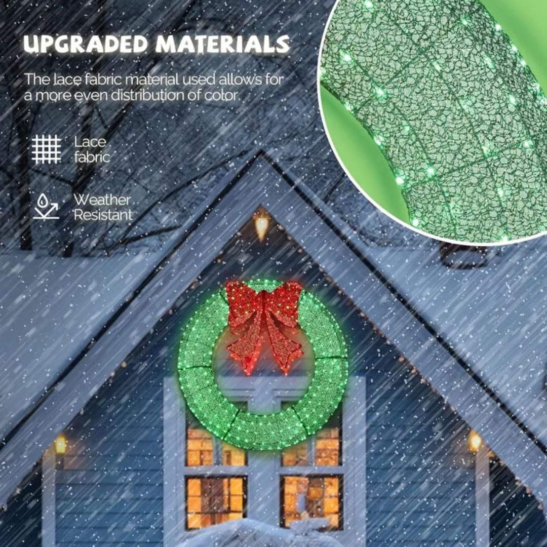 🎄 ​​Sparkle-now Pre-sale!​​ 🎀✨Pre-lit Large Christmas Wreath, Outdoor Christmas Wreath